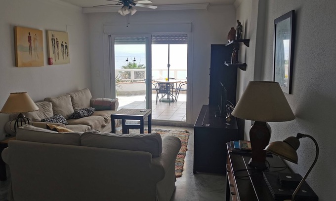 Almunecar Apartment | Beautiful holiday ground floor apt with garden, big balcony and shared pool