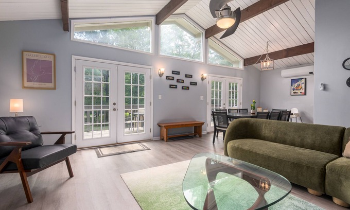 Long Pond House | Beautiful house with expansive deck, fire pits, hot tub and 240V EV charger