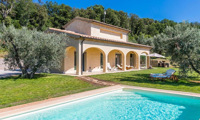 Castagneto Carducci House | Beautiful private villa for 6 guests with A/C, private pool, WIFI, TV, patio and panoramic view