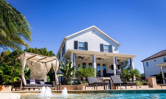 West End House | Beautiful large tropical pool in gated yard.