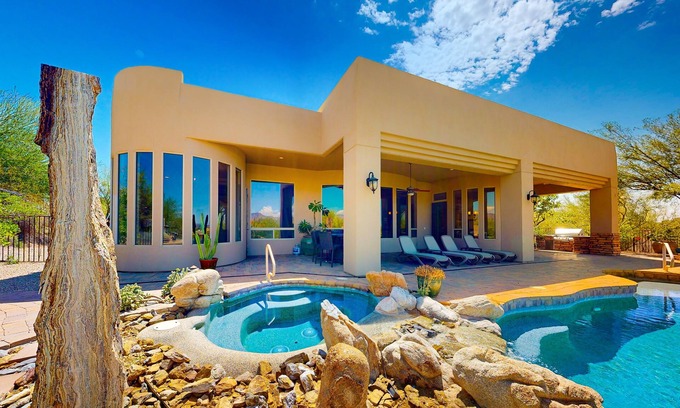 Black Mountain Shadows House | Beautiful mountain-view home with fireplace, private pool, grill, patio & W/D