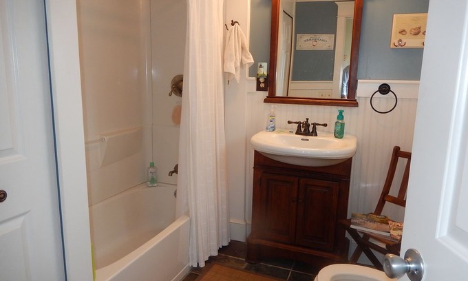 Pine Point House | Beautiful Pine Point Home With Private Setting & So Close to the Beach!