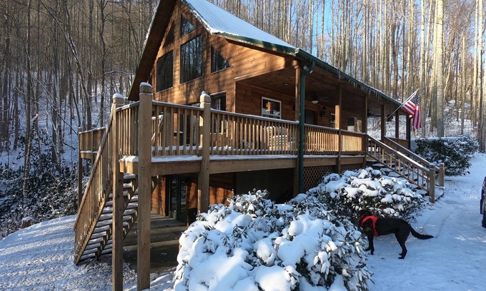 Bryson City Cabin | Beautiful secluded cabin on 40 private acres with stream for tubbing or fishing.