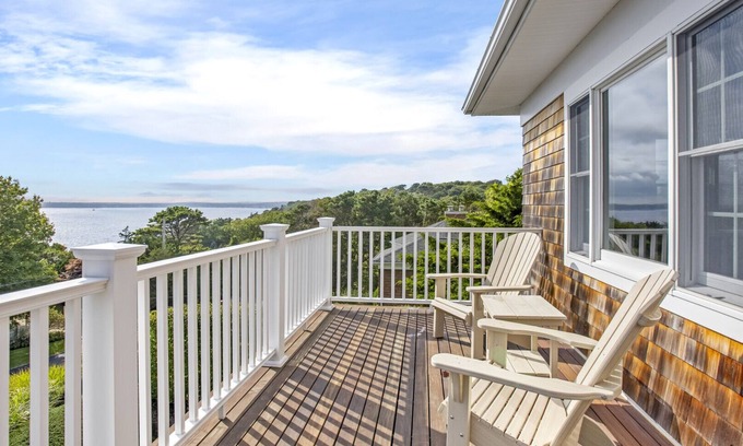 Shinnecock Hills House | Beautiful Southampton Home with breathtaking waterfront views, front porch,.