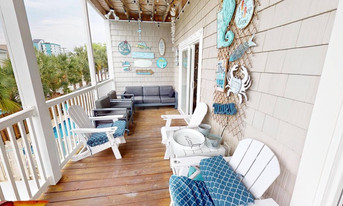 Cherry Grove Beach House | Bermuda Breeze A, Spacious Getaway, Steps from the Beach, Family Retreat