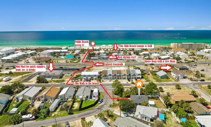 Silver Sands House | Best Location in PCB! Walk to everything. 3 min stroll to beach, food, bars.