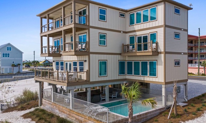 Mexico Beach House | Bird's Nest: Luxury 8 Bedroom New Build- Beachfront, Priv. Pool, Pet Friendly!