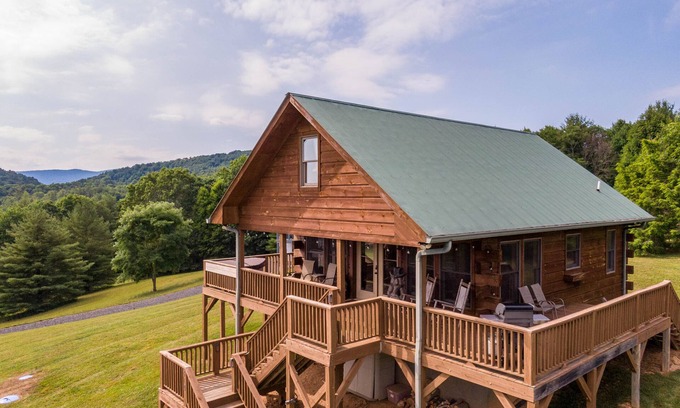 Fleetwood Cabin | Blessed Sunset Getaway- Hot Tub! Sunrises! Sunsets! Large Deck!