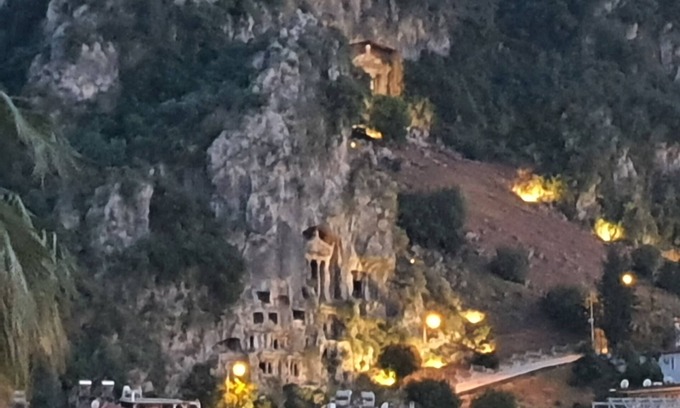 Fethiye Apartment | Bluberry Central Fethiye's apartments with Amyntas Rock Tombs view.
