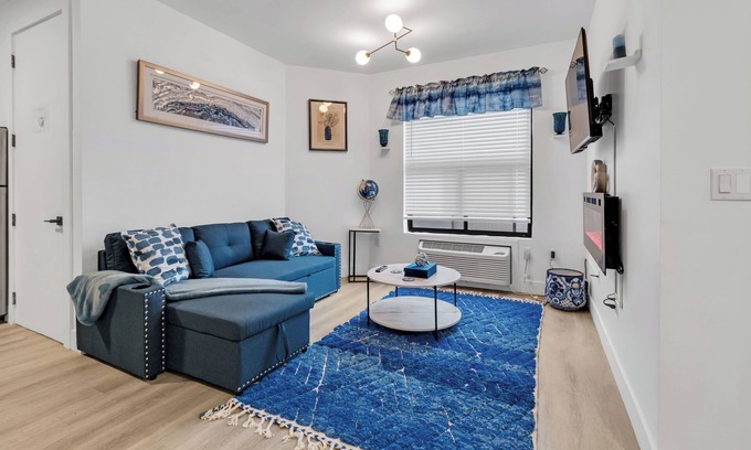 Elizabeth Apartment | Blue Bliss 2BR 2BTH with Indoor Pool, FREE Parking, Near NYC & EWR Airport