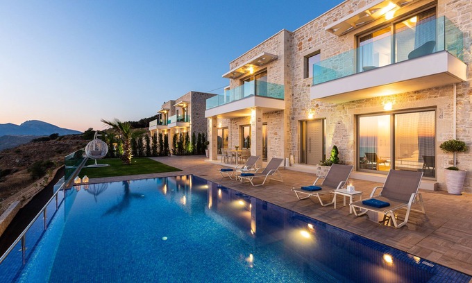Zerviana Villa | Blue Jasmine I Twin villas, amazing seaview, ideal for 12-14 guests