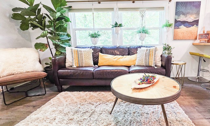 Emerald Isle House | Boho, plant-filled home w/wood + leather touches, 3 beds, 2 baths, super clean.