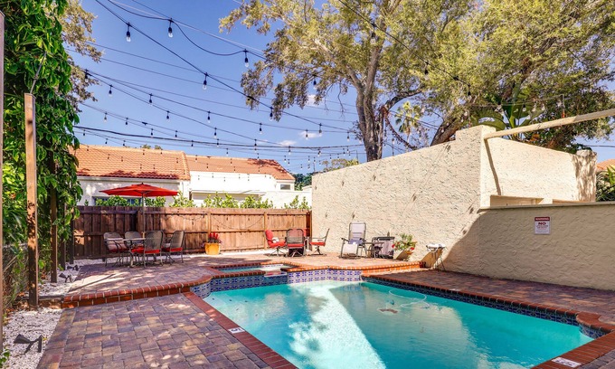 Davis Islands Villa | Bright Tampa Villa - Heated Pool, Hot Tub & Patio