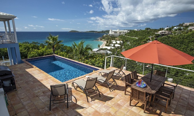 Estate Frenchman Bay Villa | CalypsoBlu: Updated 3 bedroom villa - pool, near beach with ocean view.