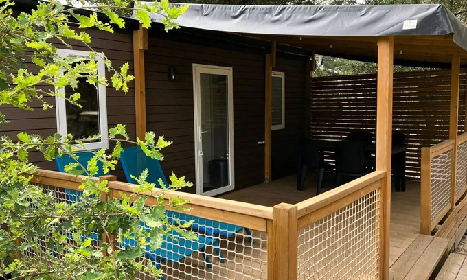 Bollene House | Campsite La Simioune in Provence * - MH PREMIUM MONTSEREIN Air-conditioned - view on forest- 2 bedrooms+ dishwasher +TV (2 adults+2children) 2 to 4 people - 2 pers. i