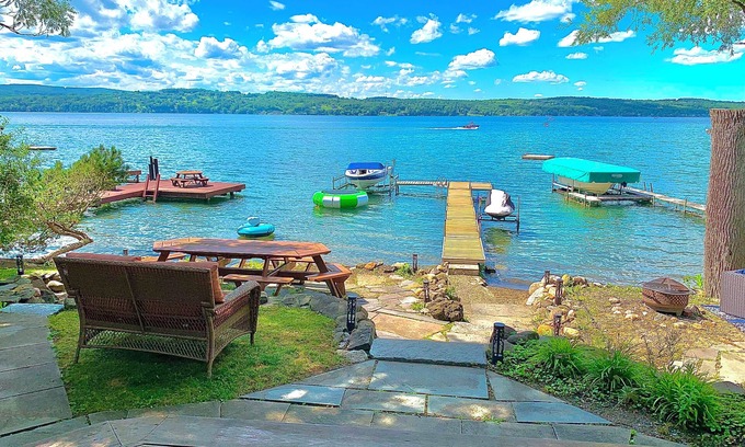 Canandaigua House | Canadaigua Lake Sunset Oasis: Private Beach, Family Fun Wineries, CMAC, Shopping