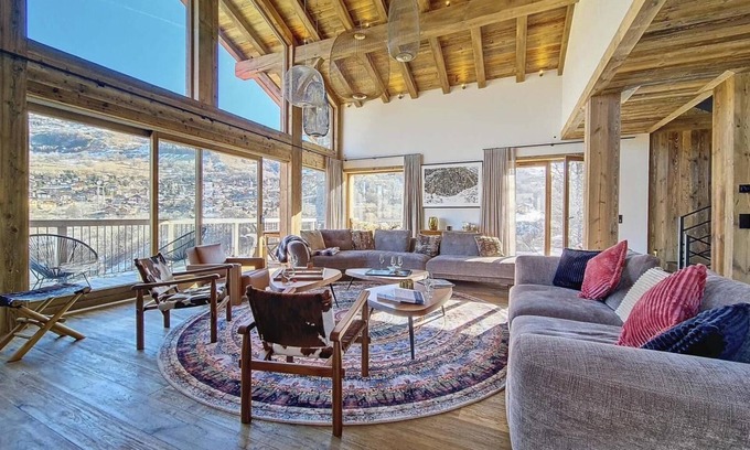 Les Belleville Ski Chalet | Chalet, view mountain, sauna, terrace, fireplace or stove, tv, ski locker, 350m²