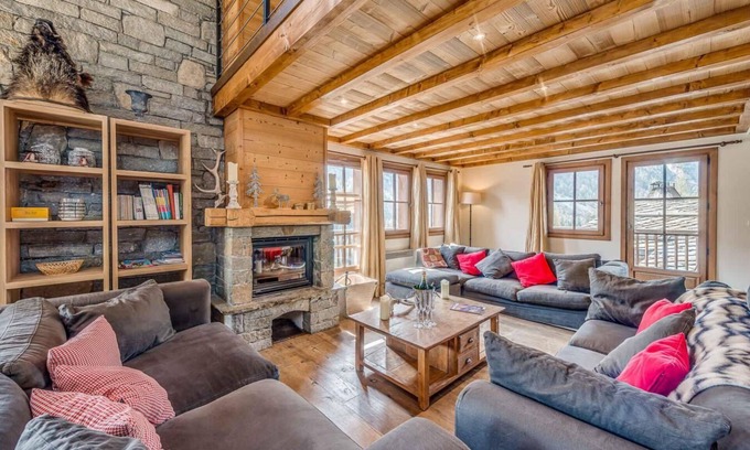 Les Brevieres Ski Chalet | Chalet, 200m from ski slopes, view ski slopes, fitness, sauna, terrace, balcony, fireplace or stove