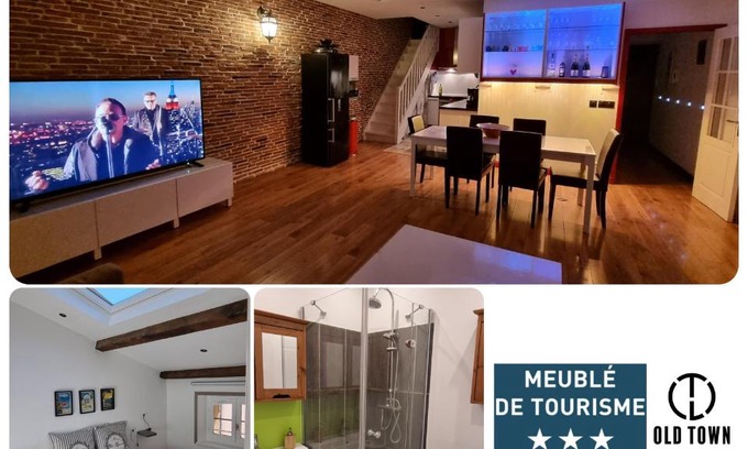 Old Town House | Chambre d'Hôtes sde, wc privé climatisé dans loft 80m2 Espace commun avec les habitants Salon et cuisine