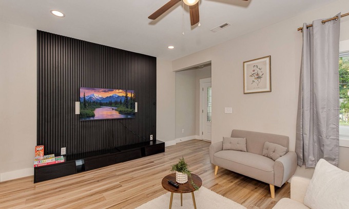Charlotte House | Charlotte 5 Bedroom Home with Hot Tub, Patio and Games! Near Uptown & Airport!