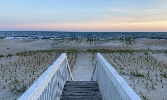 Long Beach House | Charming Beachfront Cottage Awaits You! Direct access to beach off deck/walkway.