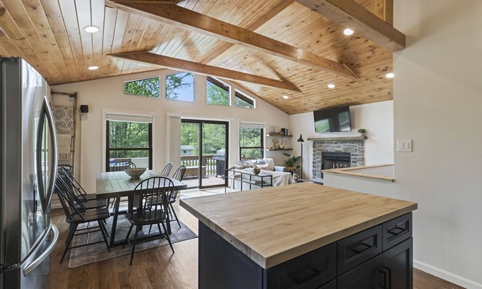 Long Pond Ski Chalet | Charming Pocono Chalet with Sauna and Hot Tub