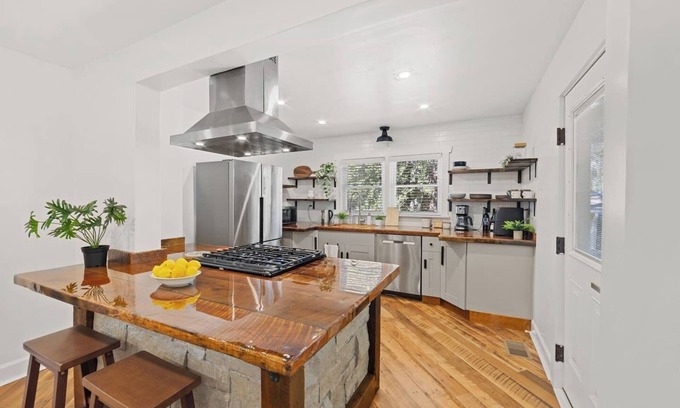 North Druid Hills House | Chef's Kitchen; King Bed, Queen & Bunk Bed, 65" TV