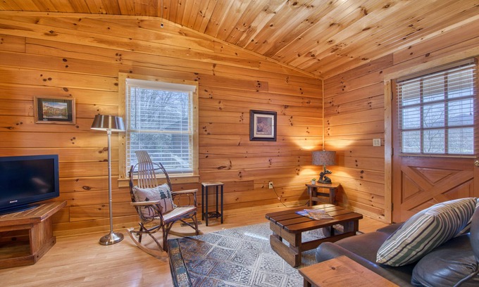 Waynesville Cabin | Classic lake cabin with WiFi, deck, kitchen, partial AC - dogs OK