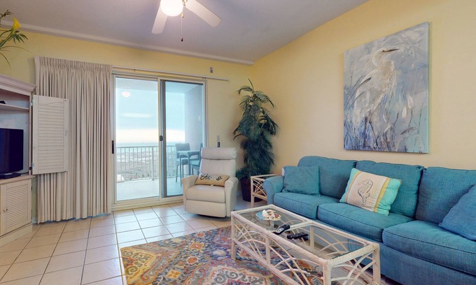 Fort Morgan Condo | Coastal condo w/Gulf views, balcony, shared pool & spa, fitness center