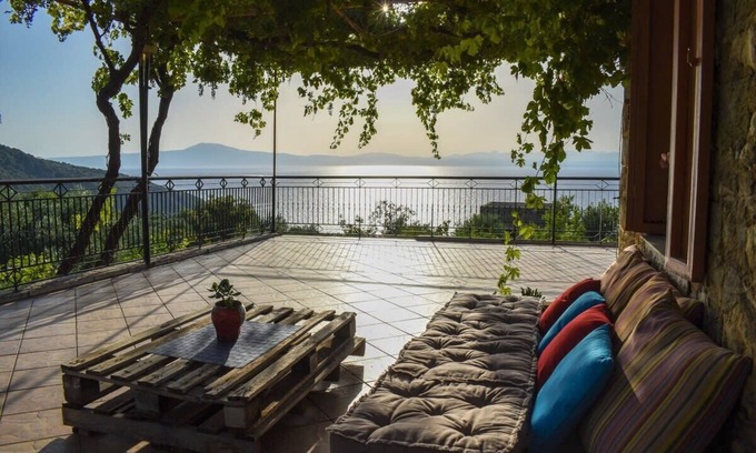 West Mani House | Coastal Stone Residence with Spectacular Scenery