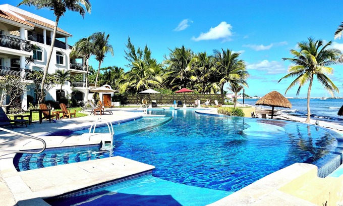 Puerto Morelos Condo | Condo #121 at Caribbean Reef Villas - OceanFront, huge pool for families/couples