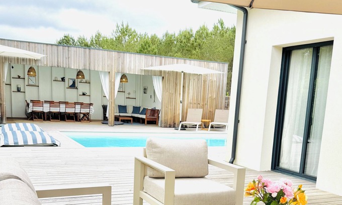 Saint-Julien-en-Born House | Contemporary Villa, Terrace and Pool House