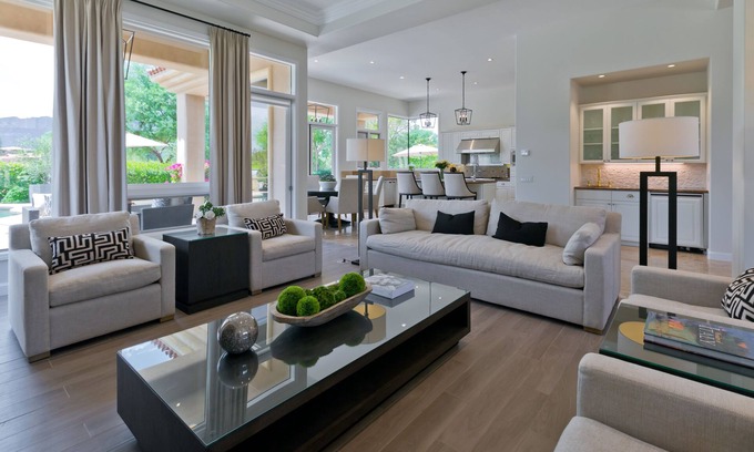 La Quinta House | Contemporary PGA West Retreat on Greg Norman Course with west Mountain Views