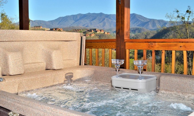 Gatlinburg - Pigeon Forge Cabin | Couple's Dream Cabin ~ Mountain Views, LED Hot Tub, WiFi, Grill, Picnic Pavilion