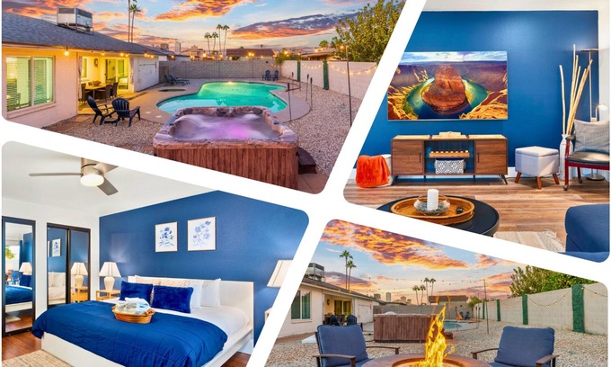 Glendale House | Cozy 3BR Stadium Oasis! Pool + Hot Tub + Fire Pit