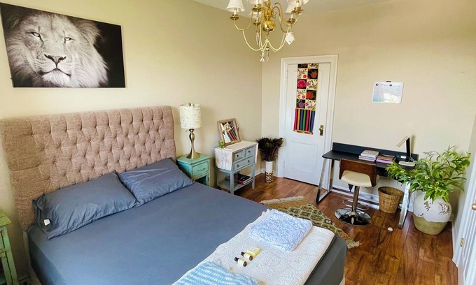 North Bergen Apartment | Cozy bedroom with WiFi, AC in peaceful North Bergen