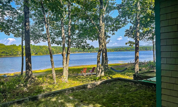 Mariaville Cabin | Cozy lakefront cabin with amazing views, deck, firepit, & water access