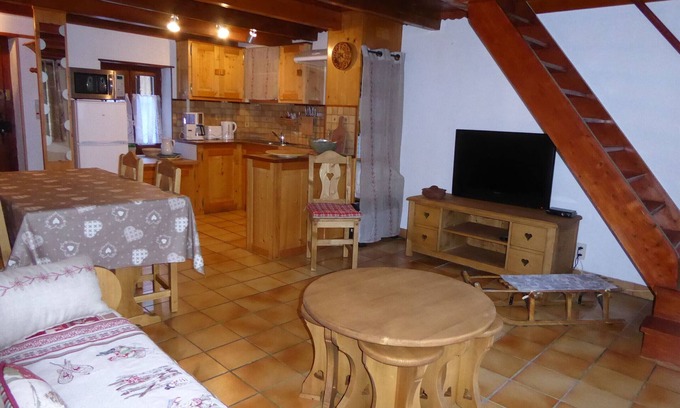 Pralognan-la-Vanoise Ski Chalet | Cozy Stone Chalet with Mountain Views, Near Shops and Cable Car