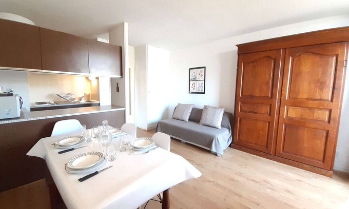 Pla d'Adet Apartment | Cozy studio for 4 with balcony and kitchenette at Pla d'Adet