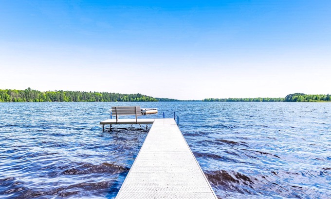 Lac du Flambeau House | Cozy Waterfront Cabin with Deck, Boat Dock, Kayak & Fire Pit