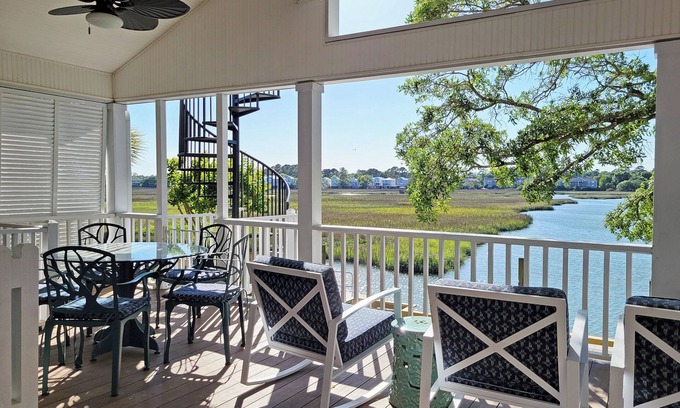 Pawleys Island House | Creek Front Beach House, Easy Walk to Beach, Dog Friendly, Elevator, Creek Dock