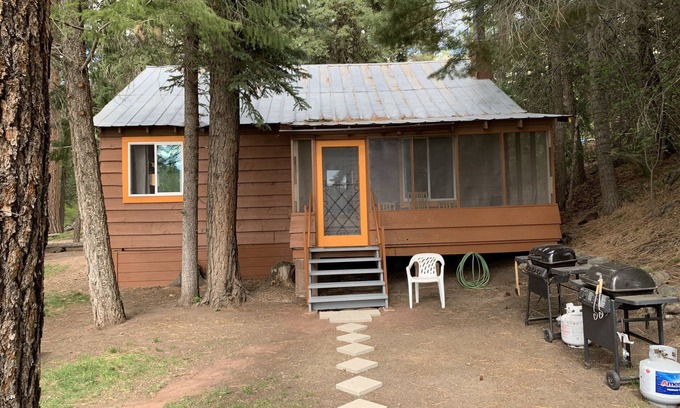 Bayfield Cabin | Croll Cabins-Armstrong Library- #5 at Vallecito Lake, private lawn, great views!