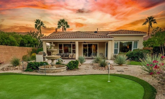 La Quinta House | Desirable 2BR, 2BA house with breathtaking views, putting green, and golf cart!n