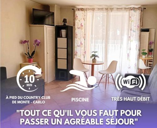 Beausoleil Apartment | Direct Monaco Studio devant piscine