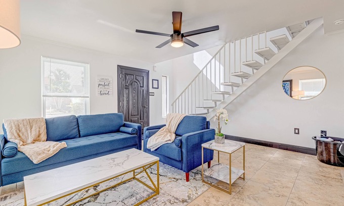 Indialantic House | Dog-friendly duplex with fenced yard, private outdoor living, AC, & washer/dryer