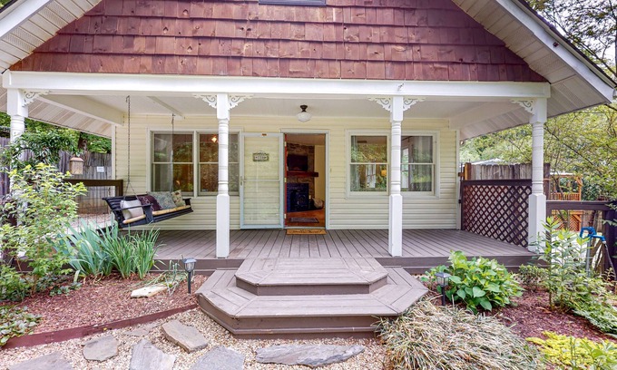 Black Mountain Cottage | Dog-friendly farmhouse with enclosed yard, covered porch, & mountain view