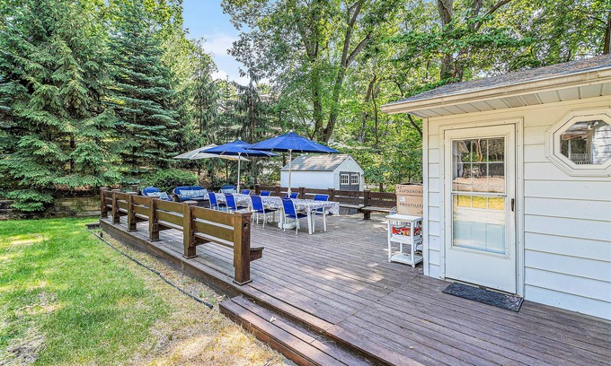 Grand Beach House | Dog-friendly home near beach with deck, grill, large backyard, wood fireplace