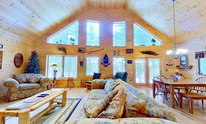 Eagle River House | Dog-friendly lakefront lodge with firepit, dock, & gas fireplace