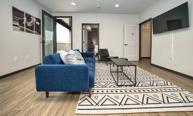 Lockerbie Square Apartment | Downtown 1BR: Gym Access, King Bed, Free Parking, Modern 1-BR: King Bed, Gym Access, Free Parking