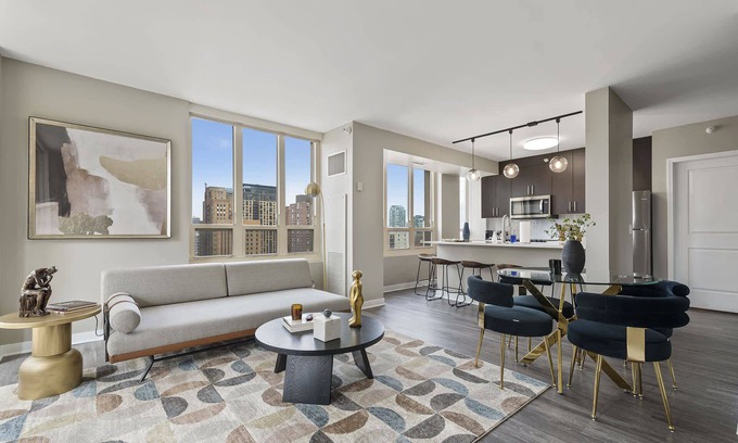 Rush and Division Apartment | Elegant 2BR with Resort Amenities & City Views
